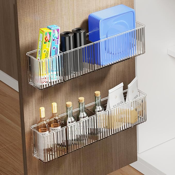 MUSTORN 2 Pack Adhesive Cabinet Door Organizer, Lid Organizers Inside Cabinet by MUSTORN