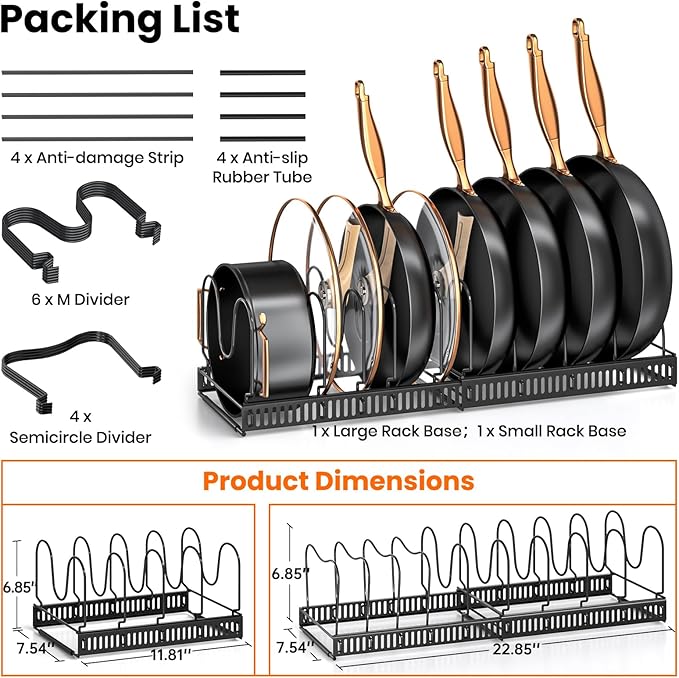 MUDEELA Pots and Pans Organizer Rack - Image 6