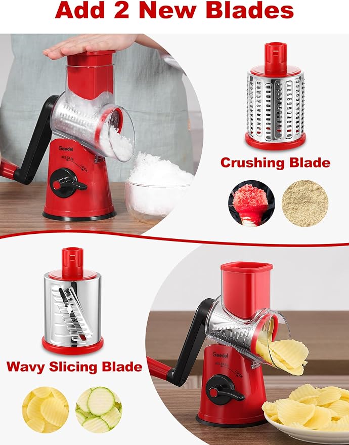 Geedel Rotary Cheese Grater Cheese Shredder - Image 3