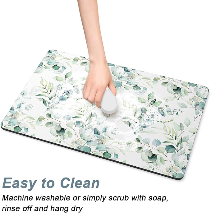 Rnivvi Coffee Mat, Hide Stain Rubber Backed Absorbent Dish Drying Pad - Image 5