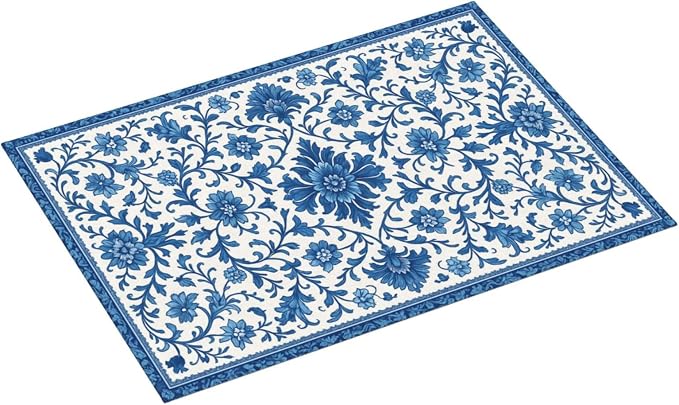 Blue and White Pattern Dish Drying Mats - Image 2