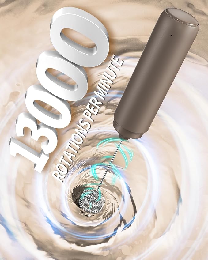 CIRCLE JOY Portable Rechargeable Milk Frother Hanheld, Dual Spring Whisk - Image 3