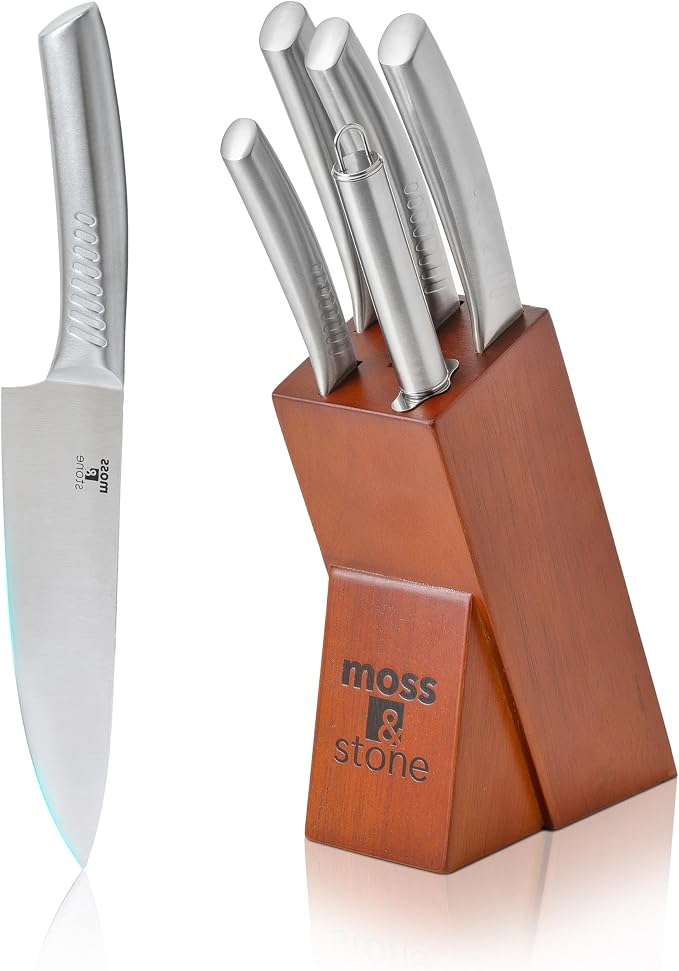 Moss & Stone Professional Kitchen Knife Chef Set, Premium Kitchen Knife Set by Mossstone