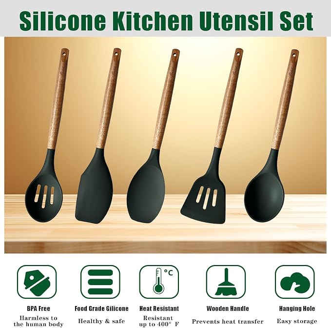 Non-Stick Silicone Cooking Utensils Set - Image 2
