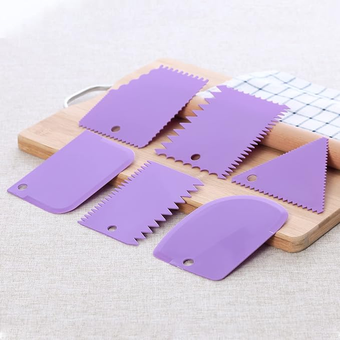 6pcs Cake Scraper Decorating Comb and Icing Smoother Reusable Bread Cream Pizza - Image 3