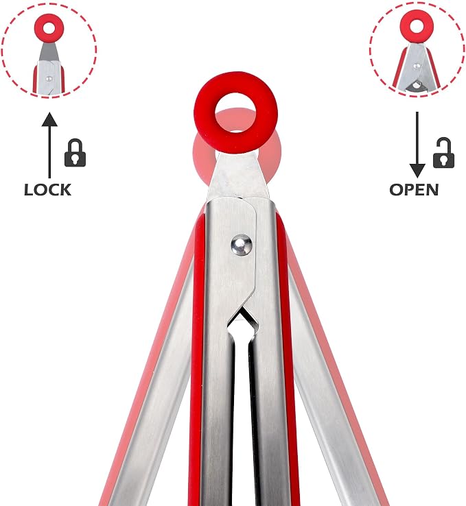 Kitchen Tongs, Premium Stainless Steel, Food-Grade Silicone Tips - Image 5