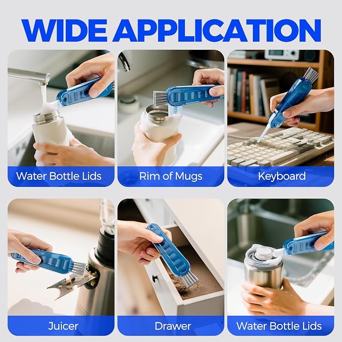 6 Pack Holikme 4 in 1 Cup Lid Cleaning Brush Set - Image 6