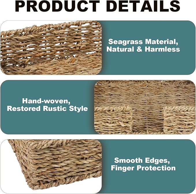 Kordory Seagrass Disposable Guest Towel Holder Tray - Image 4