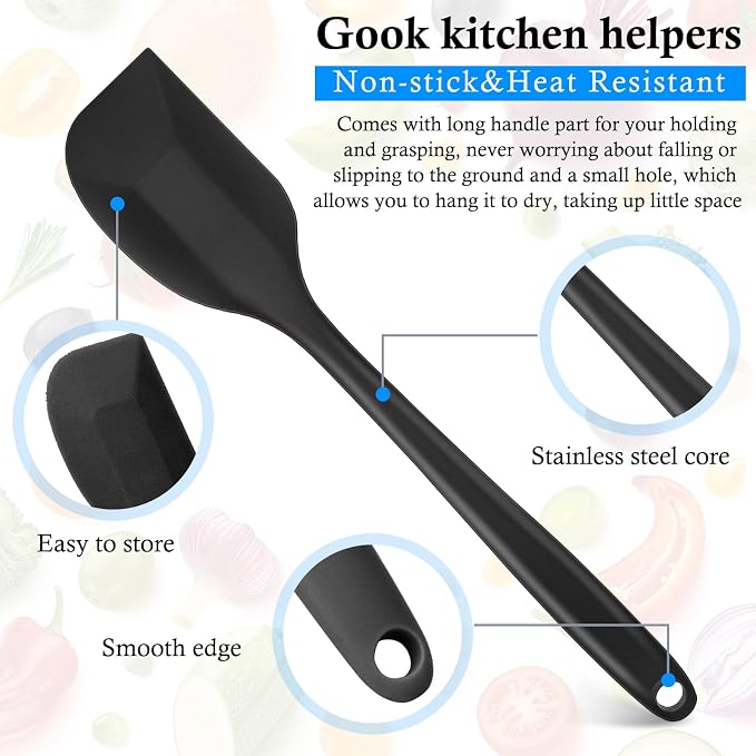 Shappy 4 Pieces Silicone Cooking Spoons 10.6 Inch Heat Resistant Kitchen Spoons - Image 3