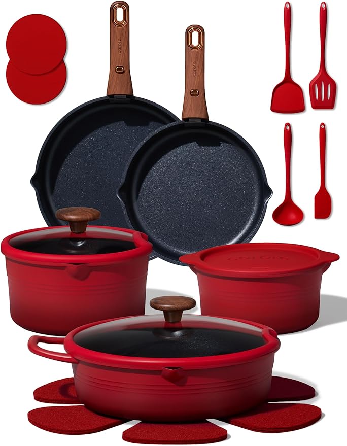 CAROTE 20Pcs Titanium Cookware Set, Pots and Pans Set Non Stick, Kitchen by CAROTE