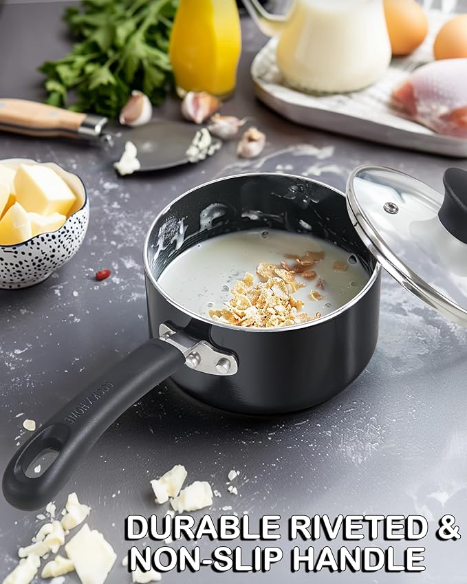 Cook N Home Nonstick Sauce Pan Set 1Qt and 2Qt - Image 7