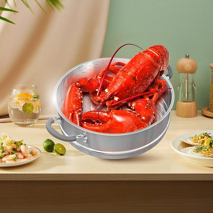 Sunhouse – 18/10 Stainless Steel Steamer Insert Pans Stainless Steel Stackable - Image 7