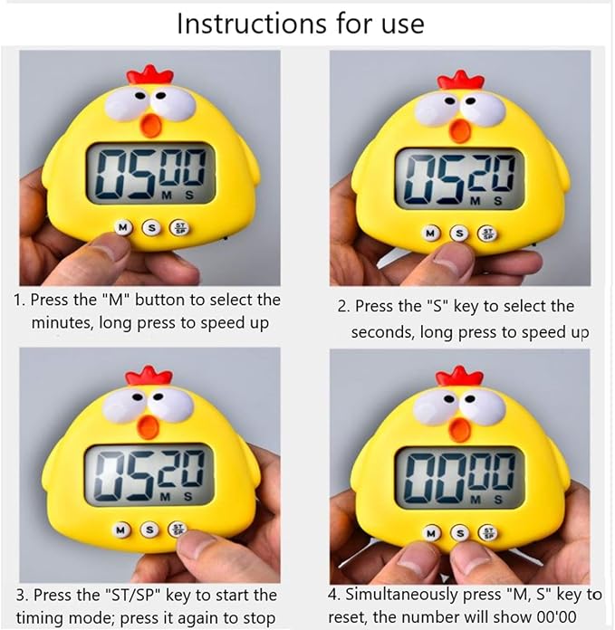 Kitchen Timer, Cute Cartoon Animal Countdown, Digital Cooking Timer - Image 7