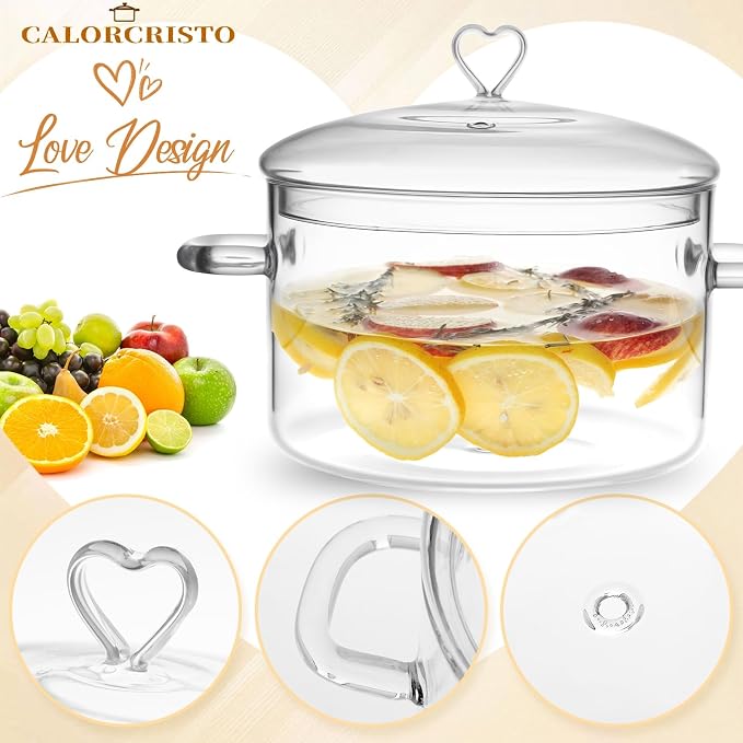 4 L Glass Cooking Pot with Lid, Glass Simmer Pot, Save Energy, Heat Resistant - Image 8