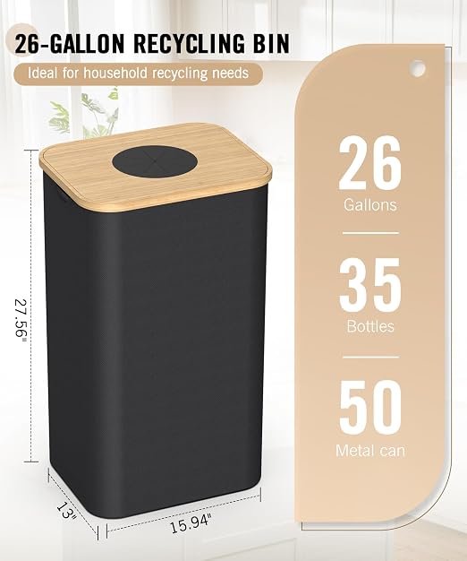 Recycling Bins for Kitchen, 26 Gallon Recycle Bin - Image 4