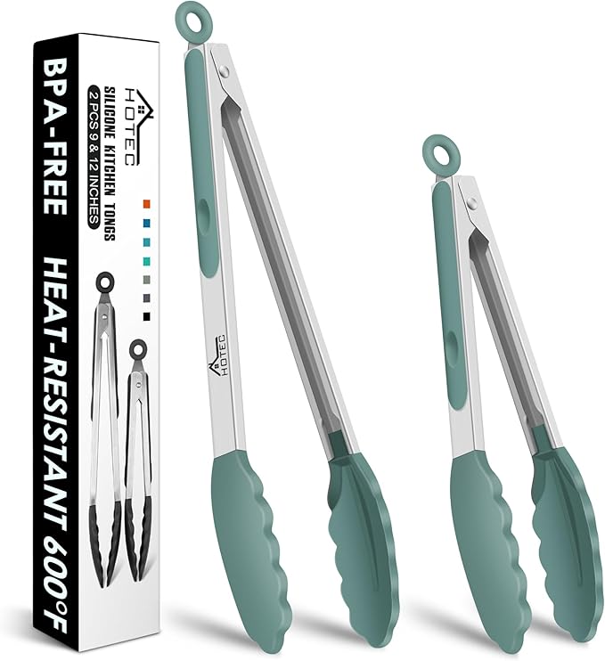 HOTEC Premium Stainless Steel Locking Kitchen Tongs by Hotec