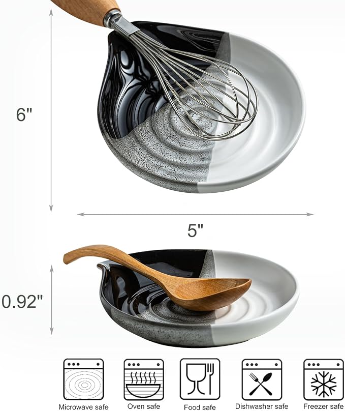 Large Ceramic Spoon Rest for Stove Top & Kitchen Counter, Heat-Resistant Spoon - Image 4