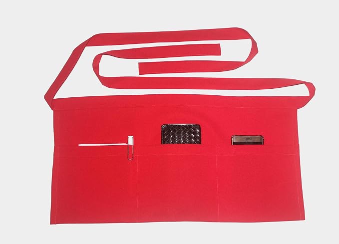 Resist water 3 big Pockets Waist Server Apron Kitchen Restaurant Unisex Half - Image 4