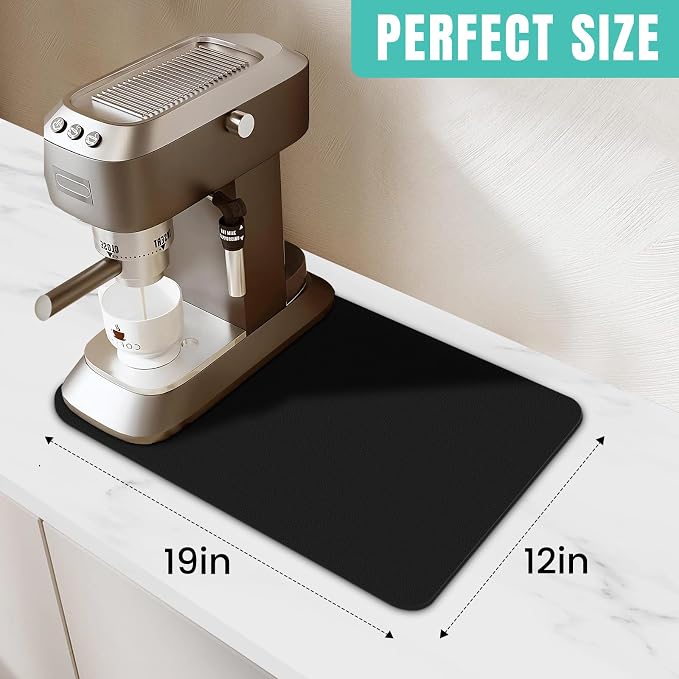WISELIFE Coffee Mat Super Absorbent Dish Drying Mat Coffee Bar Accessories Match - Image 2
