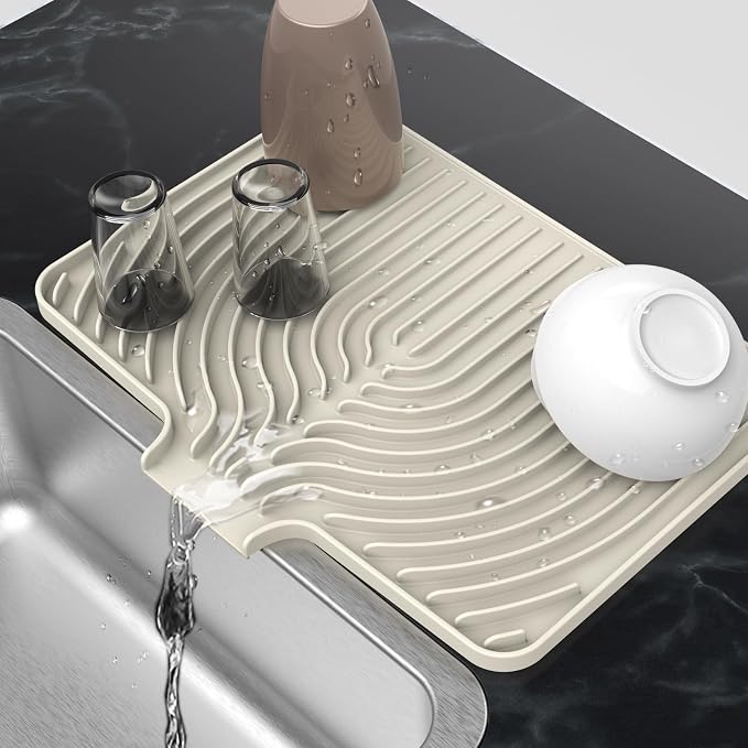 Silicone Drying Mat for Kitchen Counter, Dish Drying Rack Matt by JOOKKI