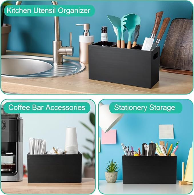ALELION Black Kitchen Utensil Holder - Image 6