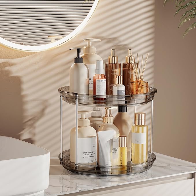LAMU 2 Tier Lazy Susan Turntable Organizer 9.25'' Rotating Spice Rack - Image 5
