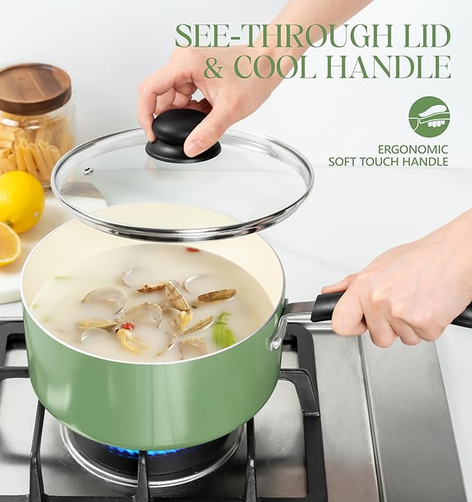 MICHELANGELO Nonstick Sauce Pan - Image 4