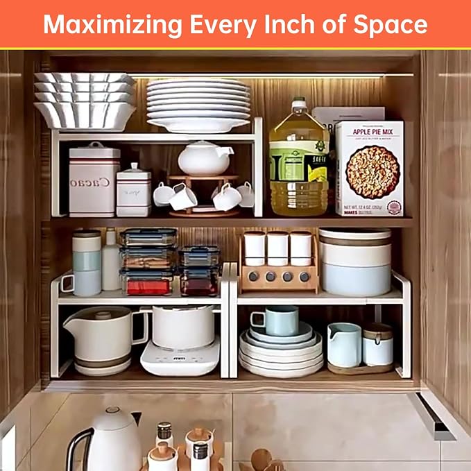 Adjustable Kitchen Shelf Organizer 9", Heavy-Duty Cabinet Shelves - Image 7