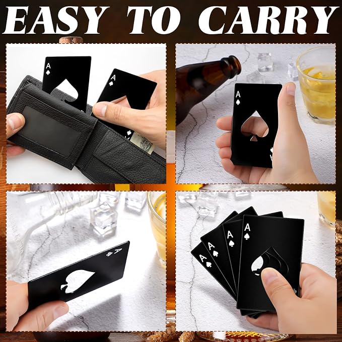 Chumia Poker Card Bottle Openers Stainless Steel Poker Card Beer Ace Bottle Cap - Image 4