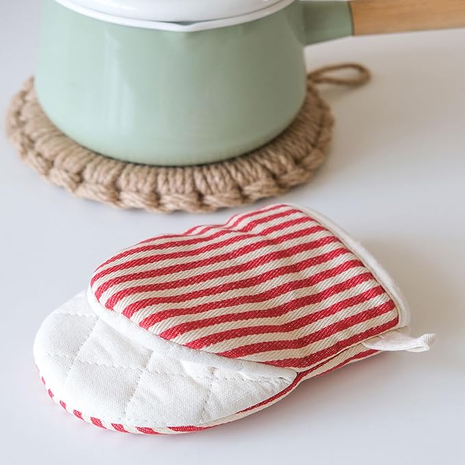 Mini Oven Mitts, Kitchen Oven Gloves Kitchen Mittens 500 Degrees Heat Resistant - Image 8