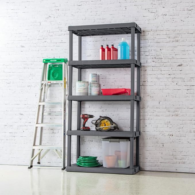 Sterilite 5 Shelf Unit, Heavy-Duty Shelving Storage Rack - Image 7