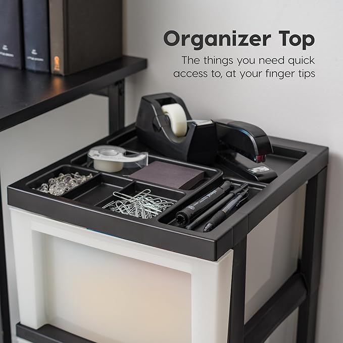IRIS USA Plastic Drawer Storage Organizer Rolling Cart, - Image 6
