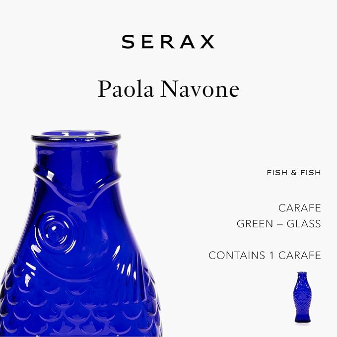 Serax Glass Water Pitcher | Fish & Fish glassware by Paola Navone | Wine Carafe - Image 3