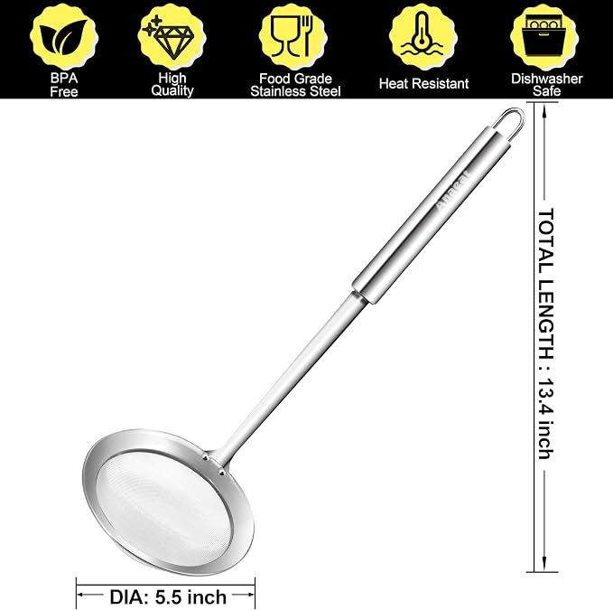 Anaeat 5.5" Stainless Steel Fat Skimmer Spoon - Image 6