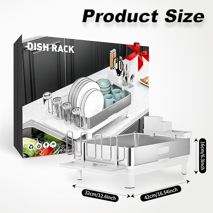 Ewaiira Dish Drying Rack, 304 Stainless Steel Dish Racks - Image 3