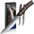 SYOKAMI Steak Knives Set of 2, 4.8 Inch High End Japanese Style Fine Edge Meat by SYOKAMI