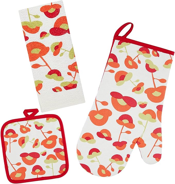 Oven Mitts and Potholders Dish Towles Set 100% Cotton by Firstall