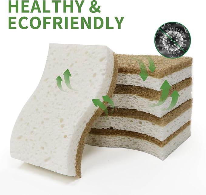 9 Pack Biodegradable Natural Kitchen Sponge - Image 4
