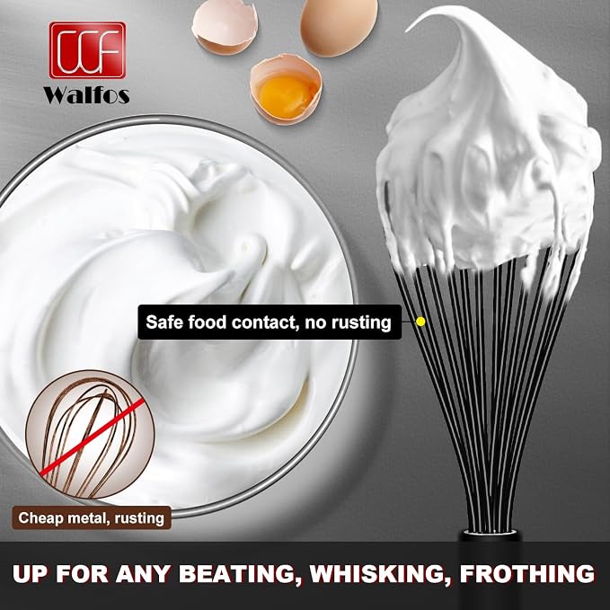 Silicone Whisks set with 7+5in mini stainless steel whisk, Non Scratch Coated - Image 5