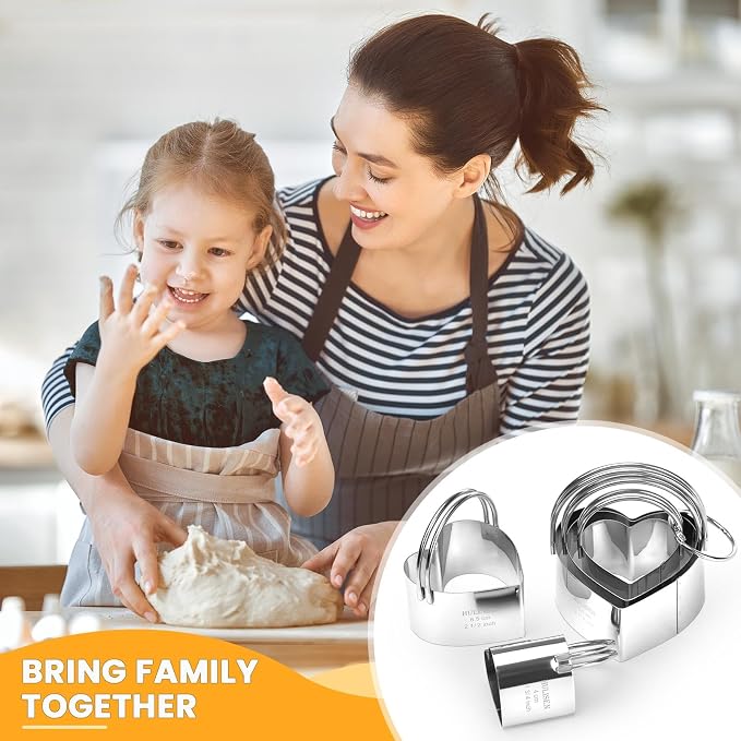 HULISEN Heart Cookie Cutter Set, Stainless Steel Biscuit Cutter - Image 5