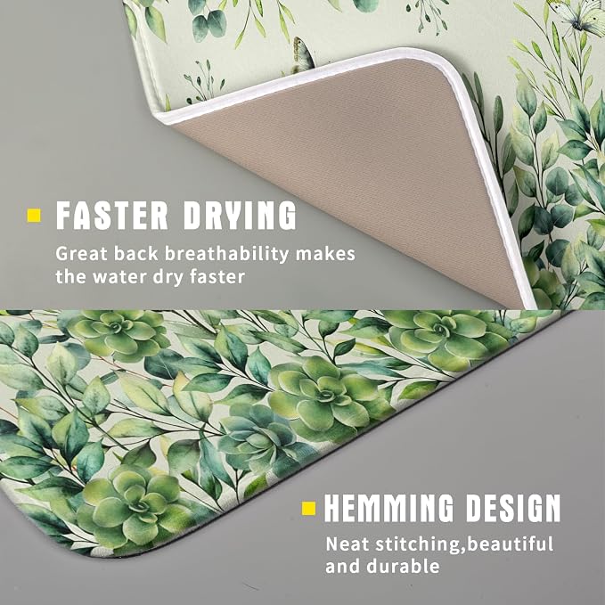 Giwawa Spring Summer Leaf Dish Drying Mat - Image 3