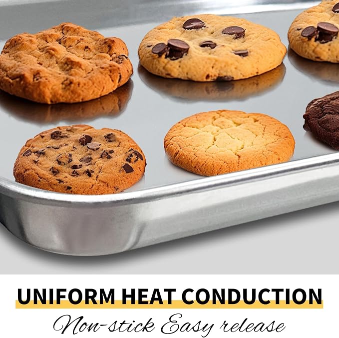 Baking Sheet Set of 5, Stainless Steel Cookie Sheet Baking Sheet Pan, - Image 3
