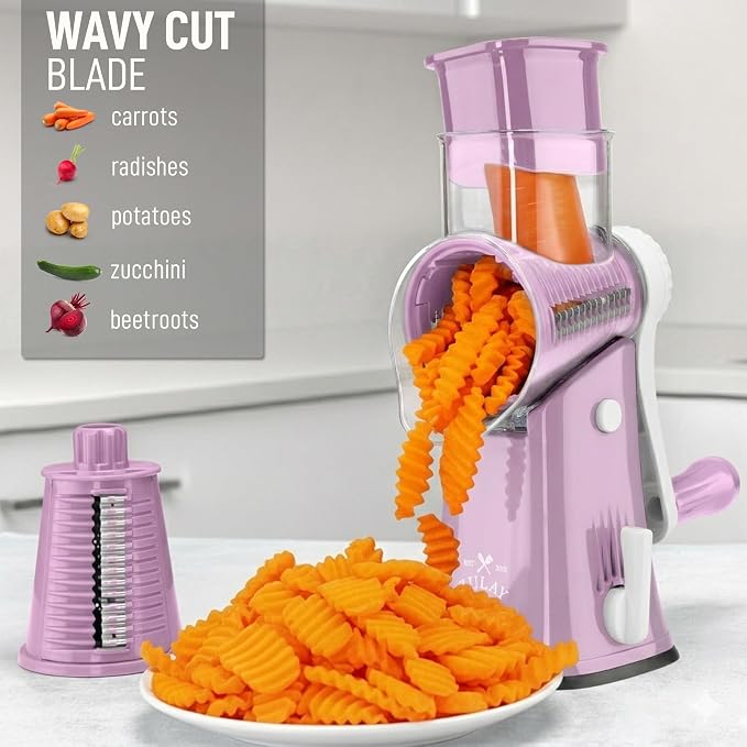 Zulay Kitchen Rotary Cheese Grater 5 Blade Cheese Shredder - Image 4