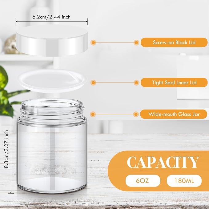 Domensi 24 Pcs Bulk 6oz Glass Jars - Image 2