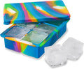 Host Ice Cube Tray with Lid, Makes 6 Large 2" Cubes, Durable Silicone Trays by HOST