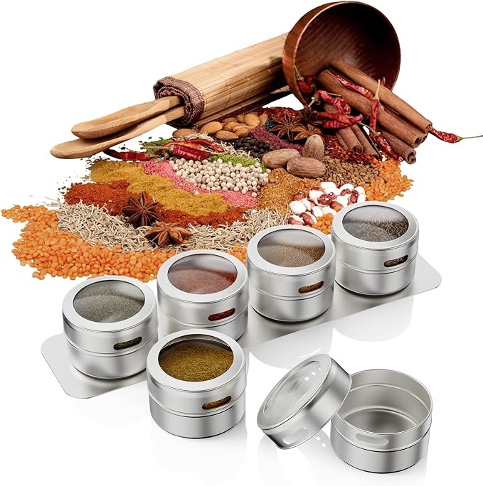 Vetacsion Set of 16 Magnetic Spice Tins - Image 6