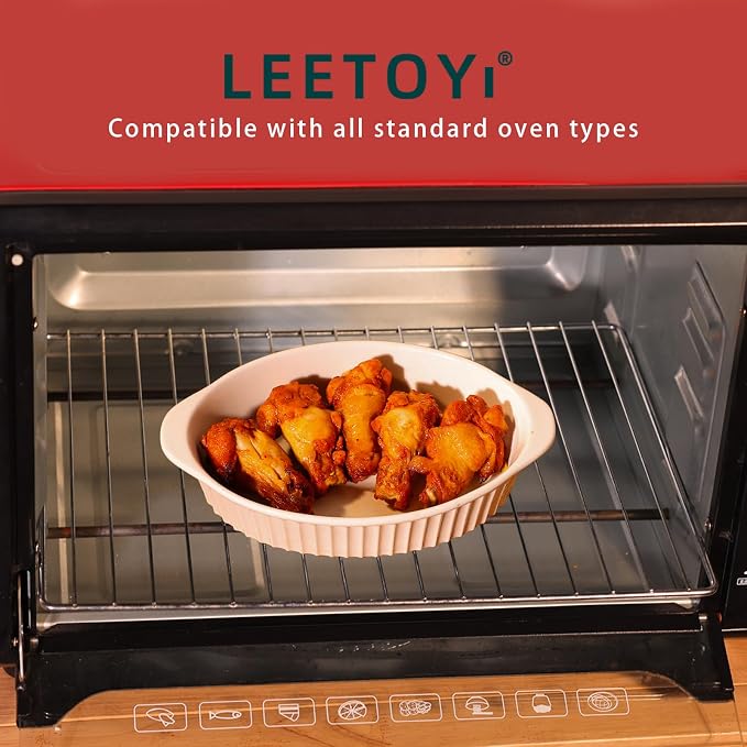LEETOYI Porcelain Small Oval Au Gratin Pans, Baking Dish Set - Image 5