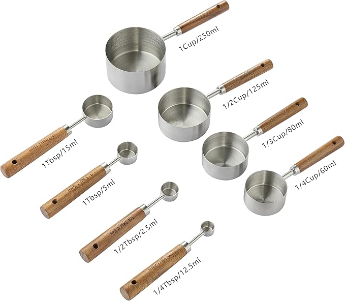 8PCS Measuring Cups, DAJLFA Stainless Steel Measuring Cups and Spoons Set - Image 2