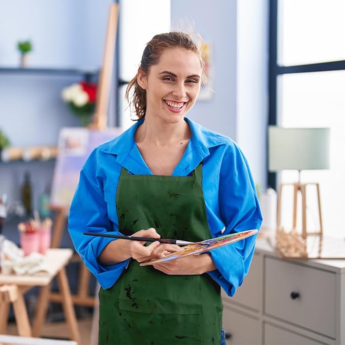 15 Pcs Adult Aprons Bulk with Pockets Adjustable Bib Chef Apron - Image 6