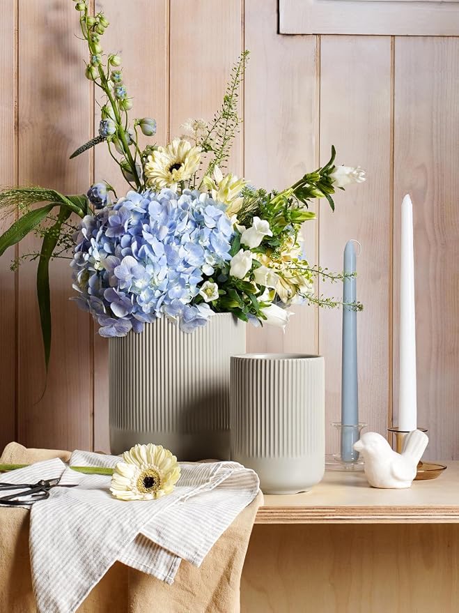 LE TAUCI Utensil Holder for Kitchen Counter, 7.3"+5.4" Fluted Ceramic Utensil - Image 5